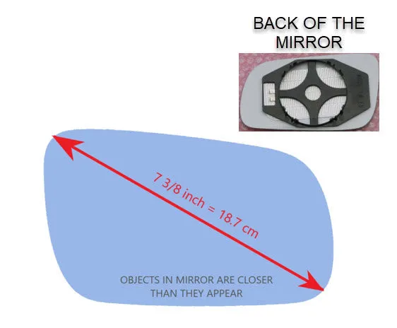 Heated Mirror Glass with Plastic Backing Plate Attached for Volkswagen VW Jetta City 2007 - 2009