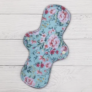 Heavy Absorbency Reusable Pads: Mint Floral