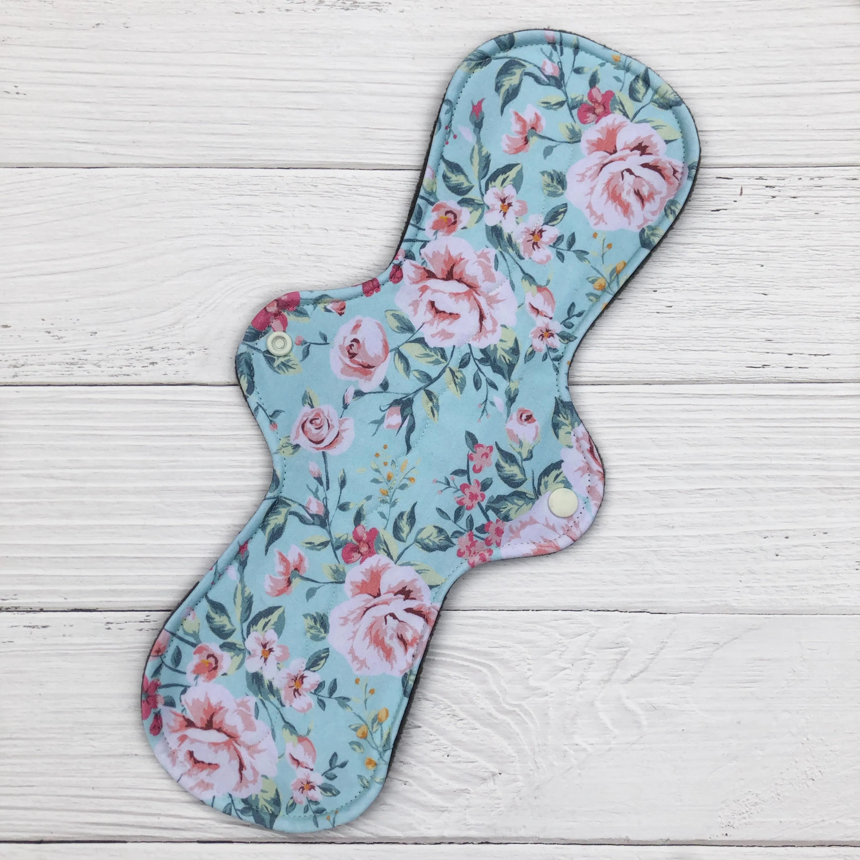 Heavy Absorbency Reusable Pads: Mint Floral