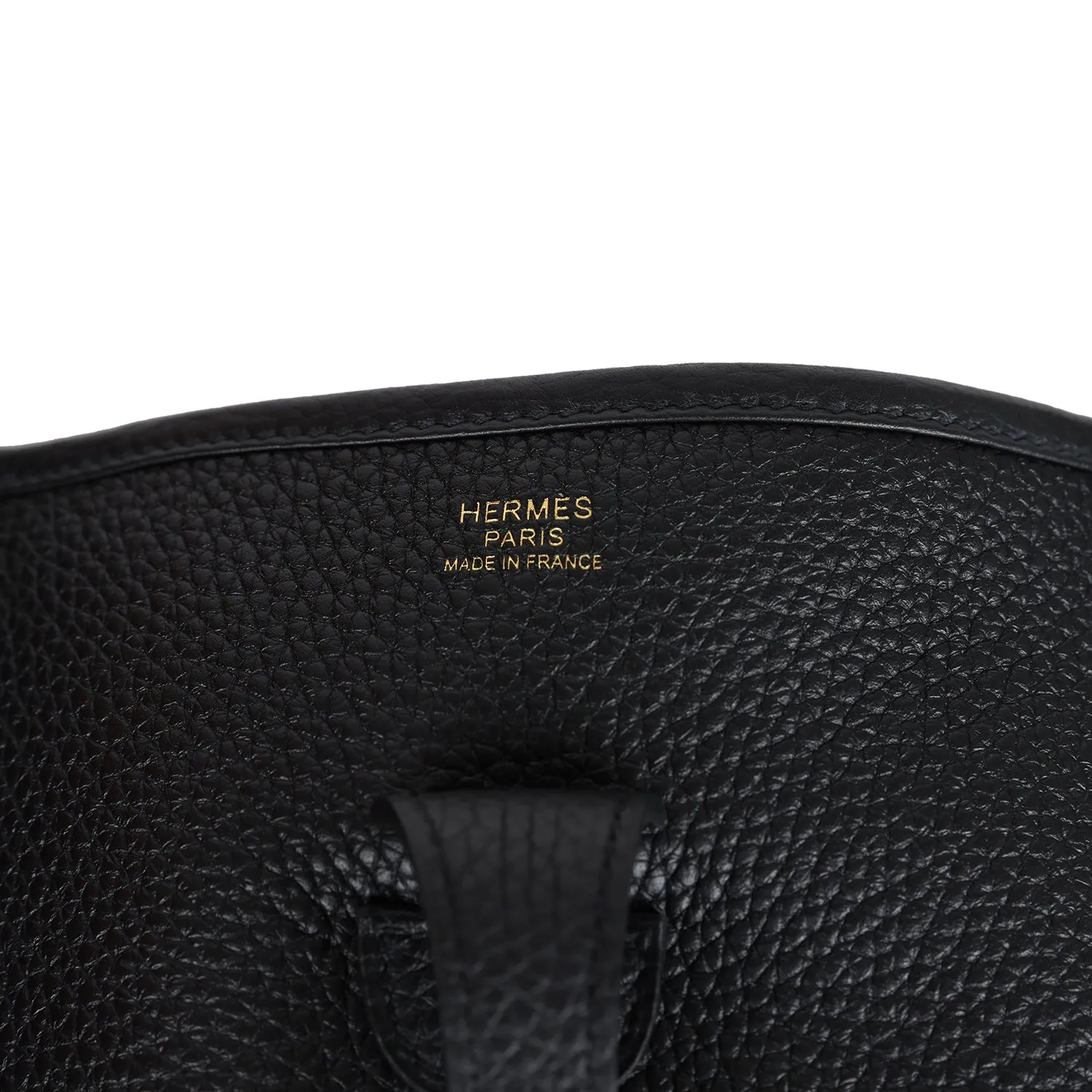 Hermes Evelyne III PM Black Clemence Gold Hardware