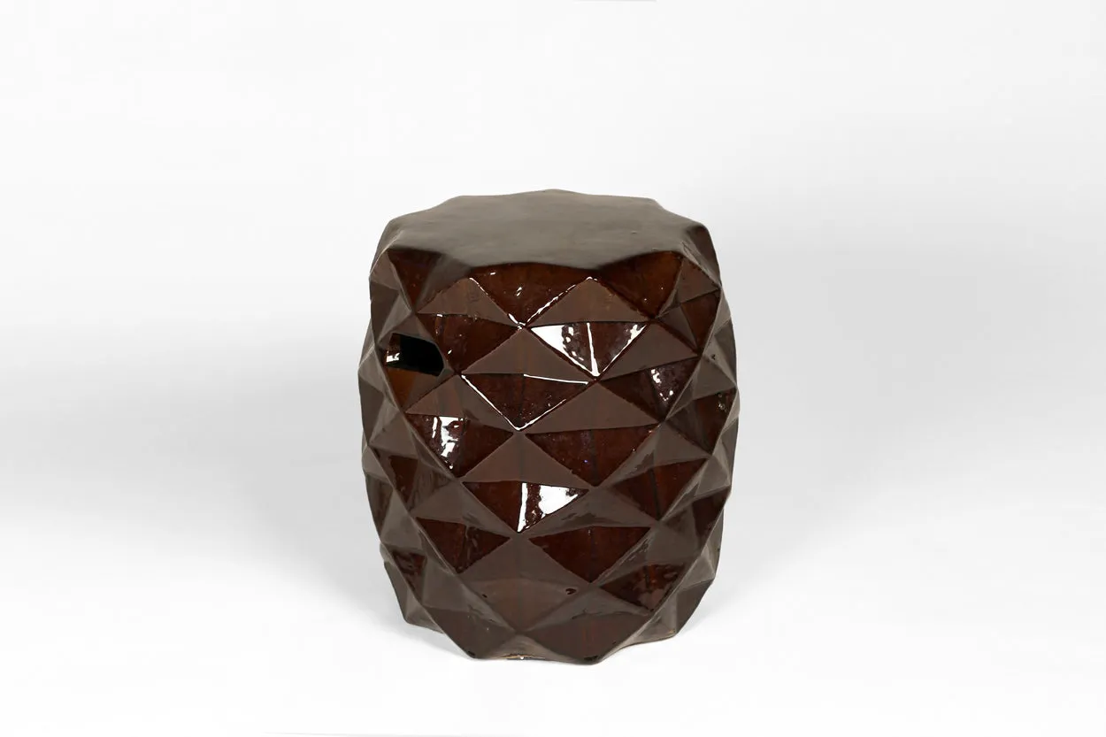 Hexagonal Ceramic Garden Stool White