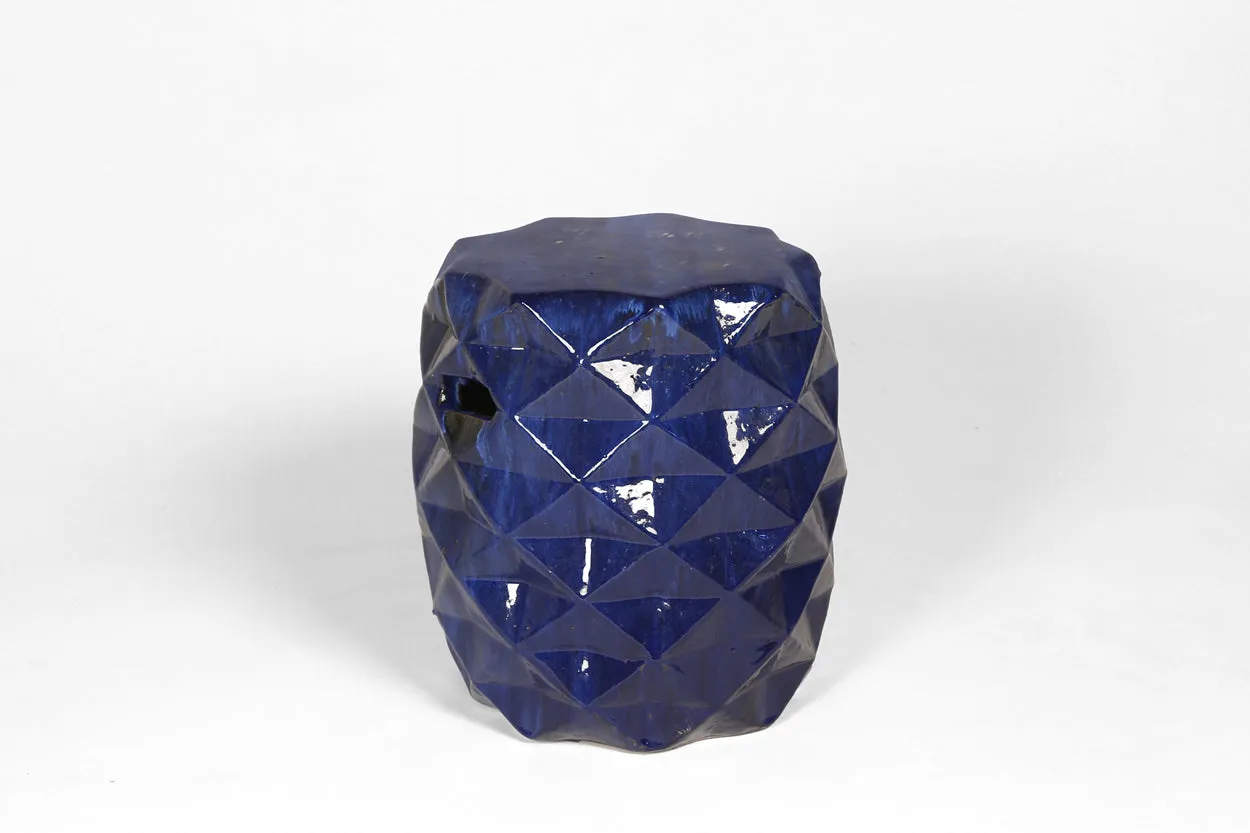 Hexagonal Ceramic Garden Stool White