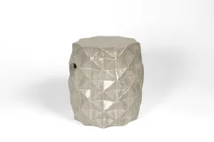 Hexagonal Ceramic Garden Stool White