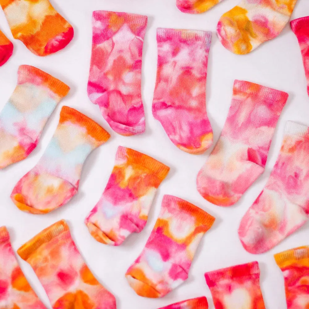 Ice-Dyed Bamboo Baby Socks - Golden Hour