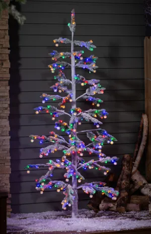 Indoor/Outdoor 6' Multi Color LED Frosted Tree w/ Globe Lights