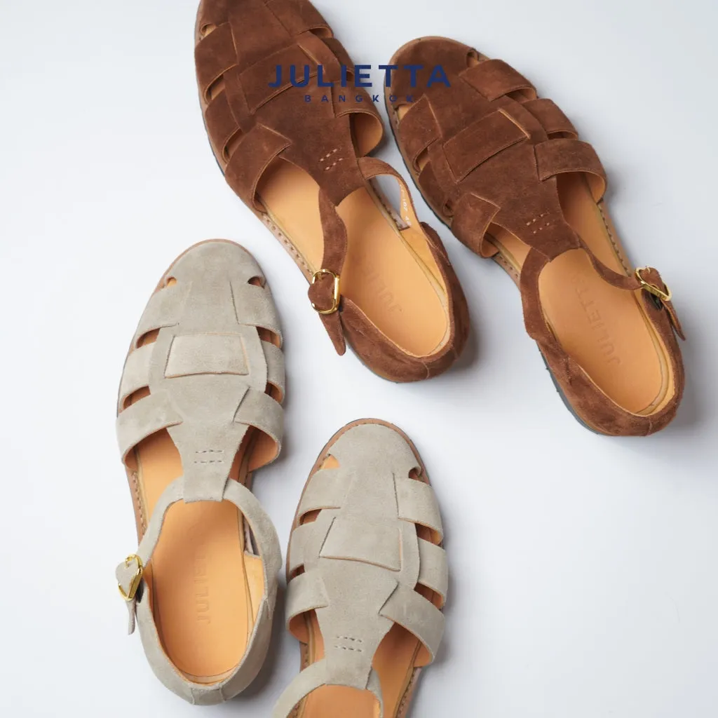 JULIETTA - Porto Fisherman Sandals Suede : Sand Beige