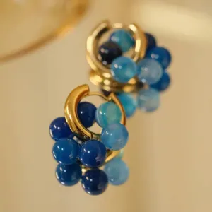 Just Lil Things  Blue Hoop Earrings jlt11302