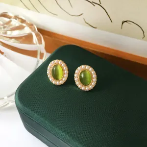 Just Lil Things  Green Pin Earrings jlt11298