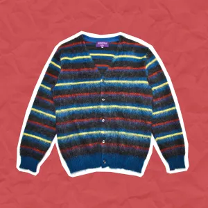 Kid Mohair striped Cardigan (M)