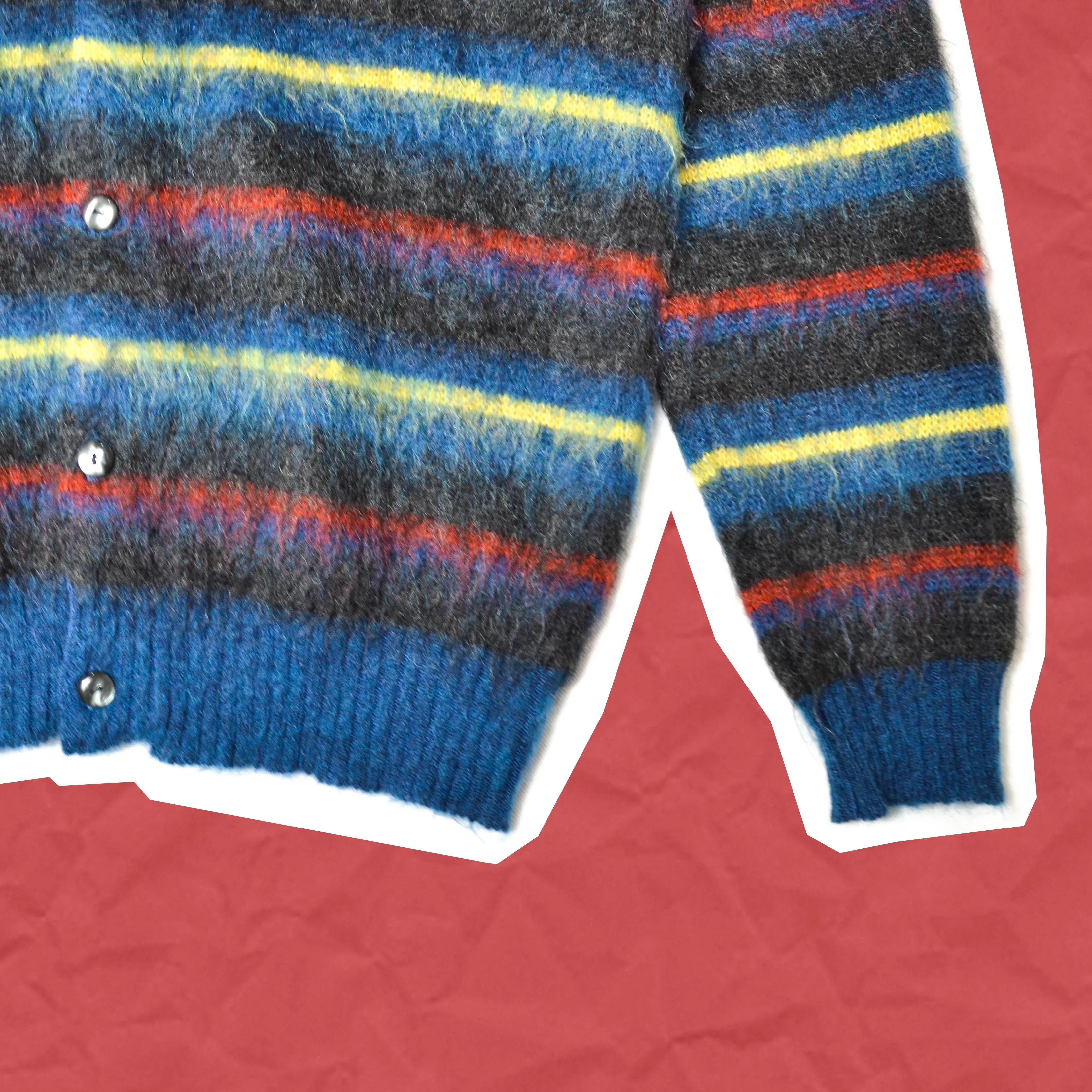 Kid Mohair striped Cardigan (M)