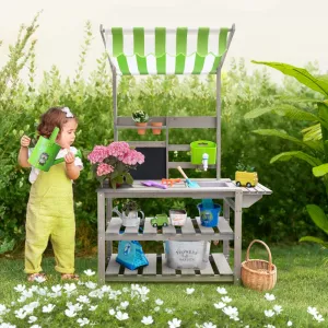 Kid Potting Bench|Wooden Kids Outdoor Potting Table