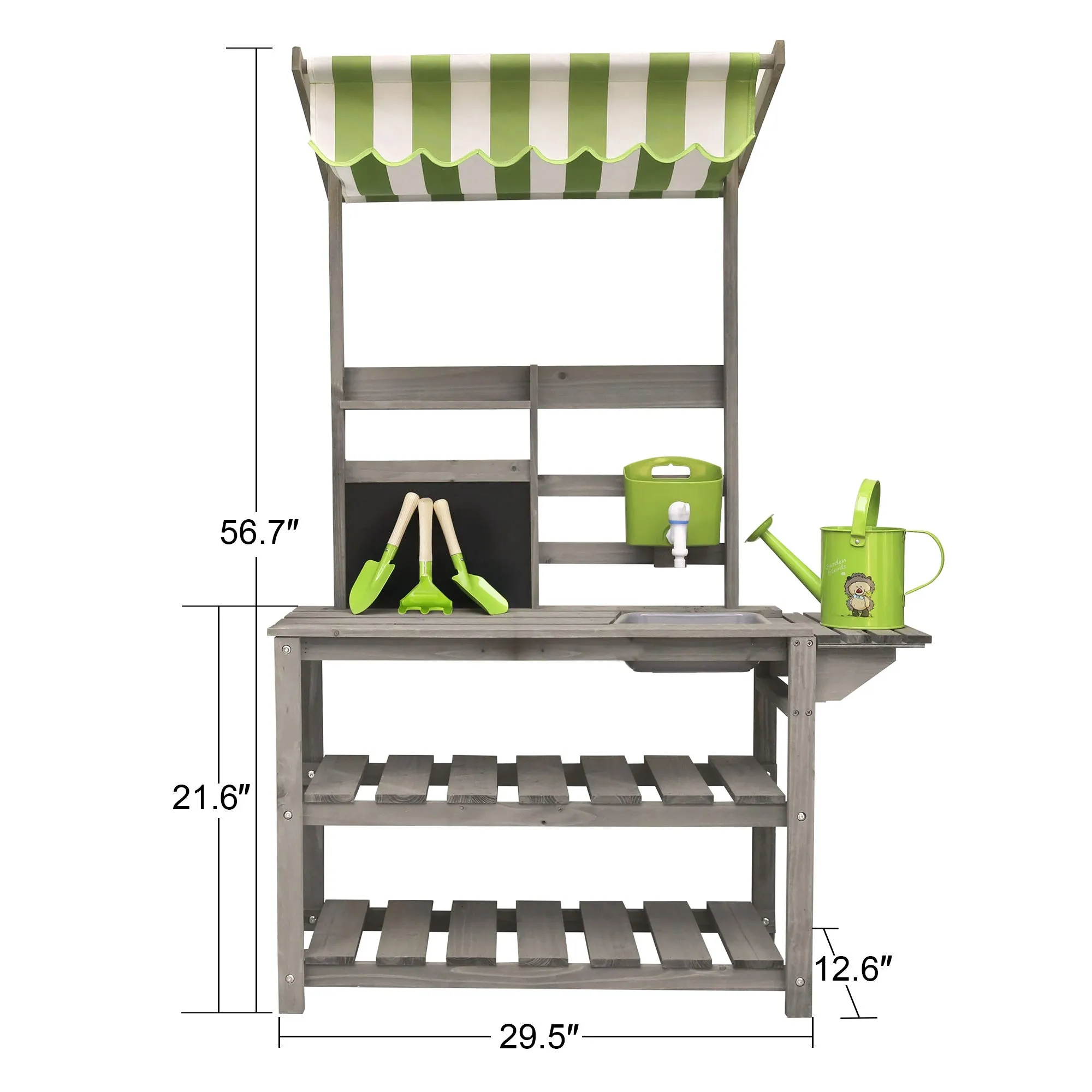 Kid Potting Bench|Wooden Kids Outdoor Potting Table