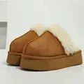 Kidmi Women's Platform Fuzzy Slippers Memory Foam Slippers Fluffy Winter House Shoes Indoor and Outdoor Antiskid Women Slippers