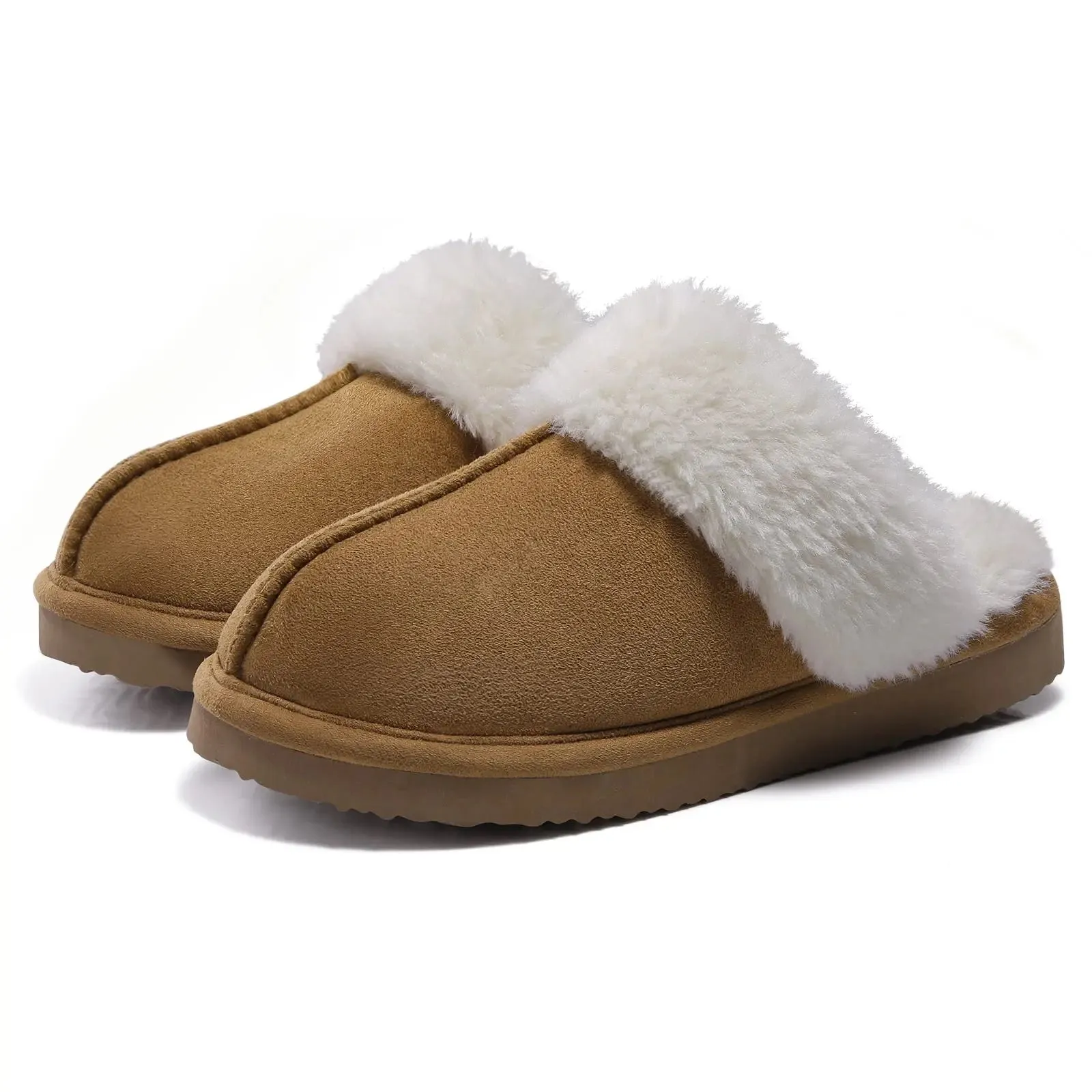 Kidmi Women's Platform Fuzzy Slippers Memory Foam Slippers Fluffy Winter House Shoes Indoor and Outdoor Antiskid Women Slippers