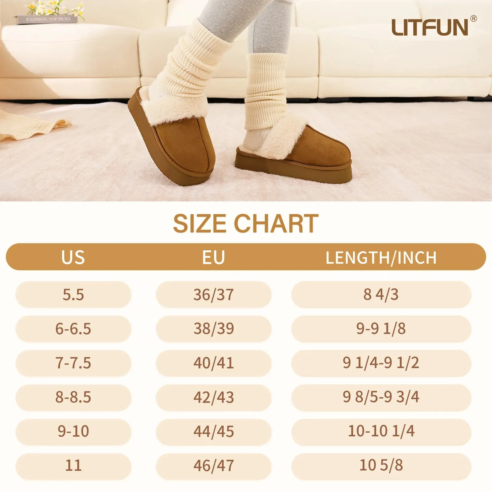 Kidmi Women's Platform Fuzzy Slippers Memory Foam Slippers Fluffy Winter House Shoes Indoor and Outdoor Antiskid Women Slippers