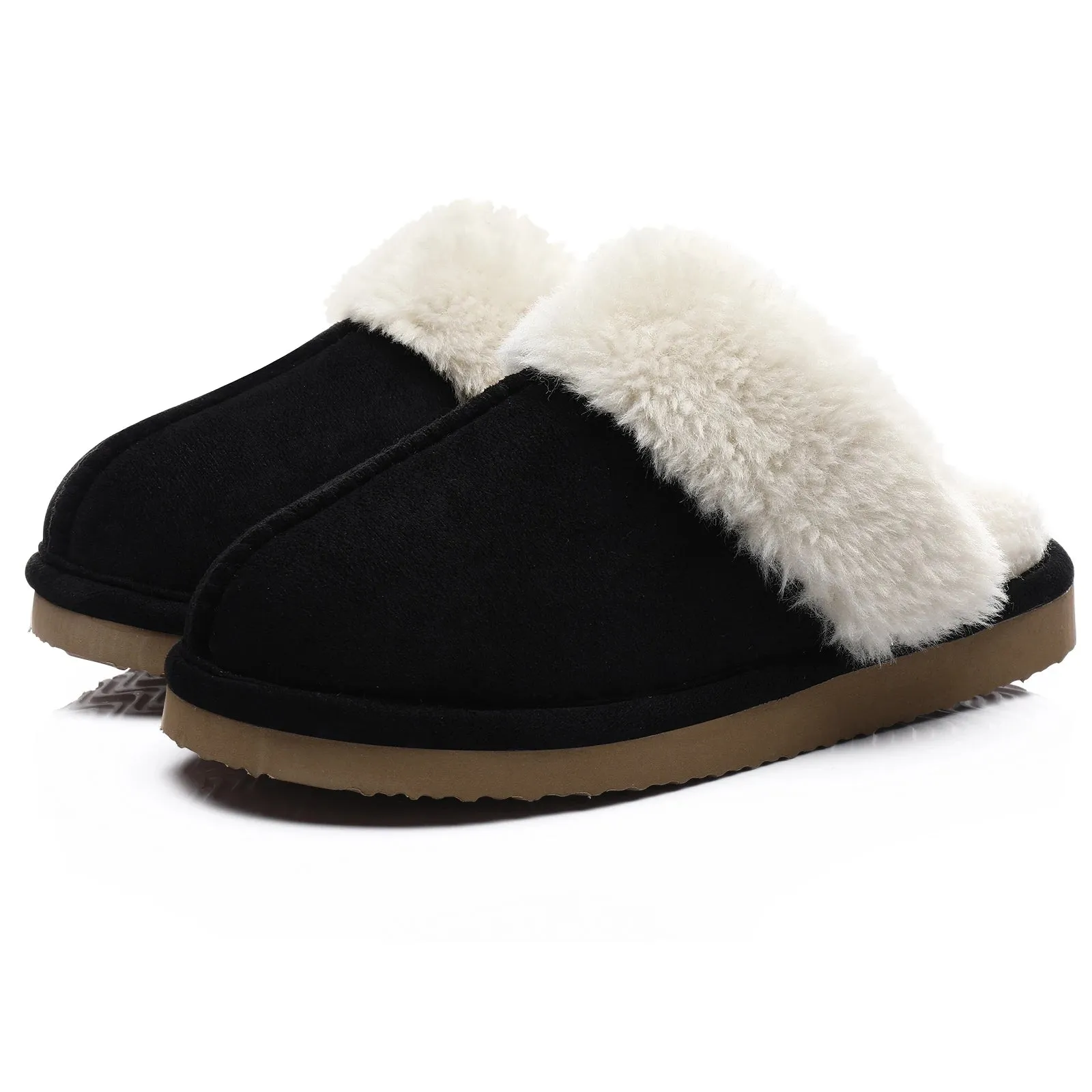 Kidmi Women's Platform Fuzzy Slippers Memory Foam Slippers Fluffy Winter House Shoes Indoor and Outdoor Antiskid Women Slippers