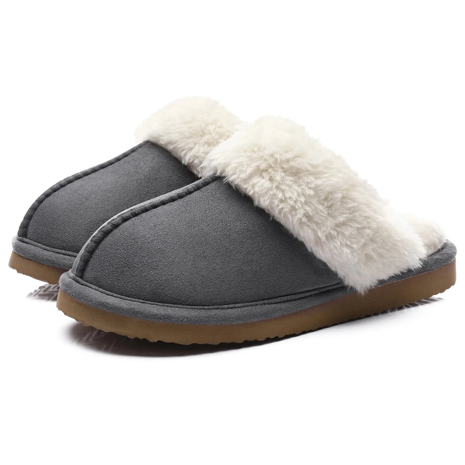 Kidmi Women's Platform Fuzzy Slippers Memory Foam Slippers Fluffy Winter House Shoes Indoor and Outdoor Antiskid Women Slippers
