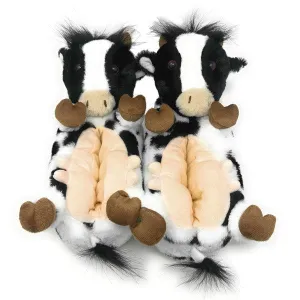 Kid's Howdy Cow Cute Plush Animal Slippers