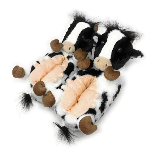 Kid's Howdy Cow Cute Plush Animal Slippers