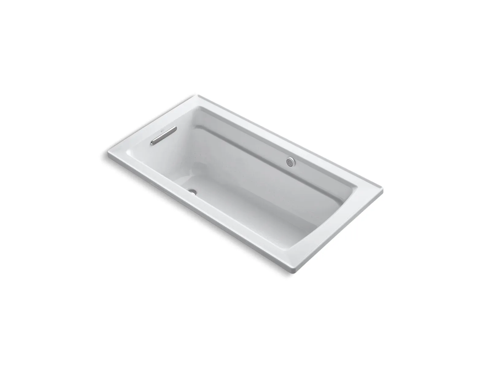 KOHLER K-1122-GHW Archer 60" x 32" drop-in Heated BubbleMassage air bath with Bask heated surface