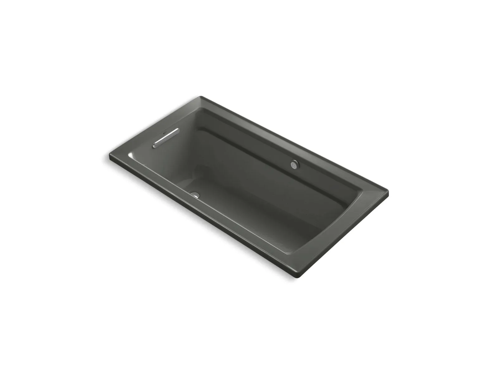 KOHLER K-1122-GHW Archer 60" x 32" drop-in Heated BubbleMassage air bath with Bask heated surface