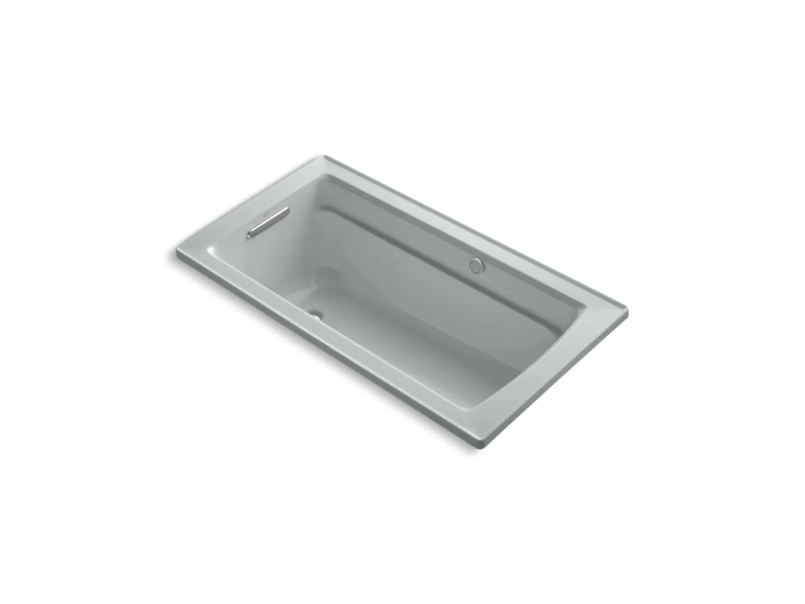 KOHLER K-1122-GHW Archer 60" x 32" drop-in Heated BubbleMassage air bath with Bask heated surface