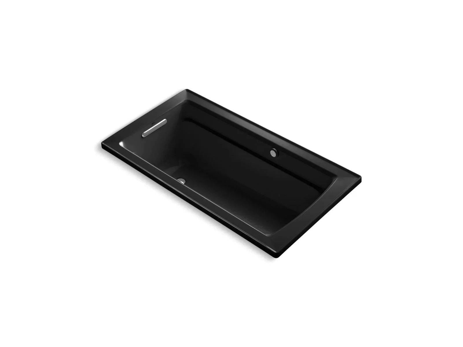 KOHLER K-1122-GHW Archer 60" x 32" drop-in Heated BubbleMassage air bath with Bask heated surface