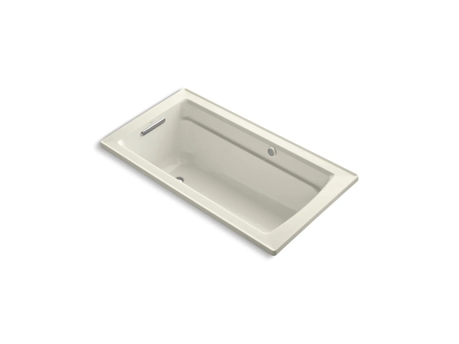 KOHLER K-1122-GHW Archer 60" x 32" drop-in Heated BubbleMassage air bath with Bask heated surface
