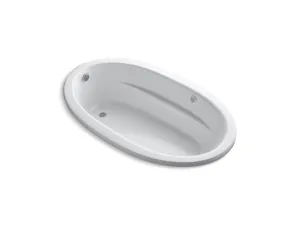 KOHLER K-1164-GHW Sunward 72" x 42" drop-in Heated BubbleMassage air bath with Bask heated surface