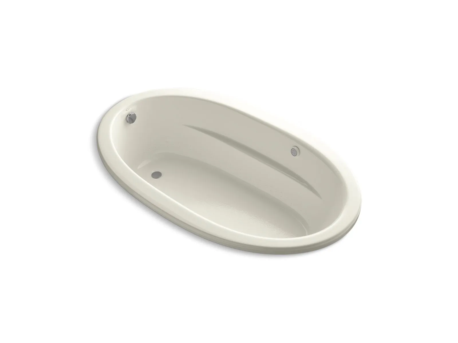 KOHLER K-1164-GHW Sunward 72" x 42" drop-in Heated BubbleMassage air bath with Bask heated surface