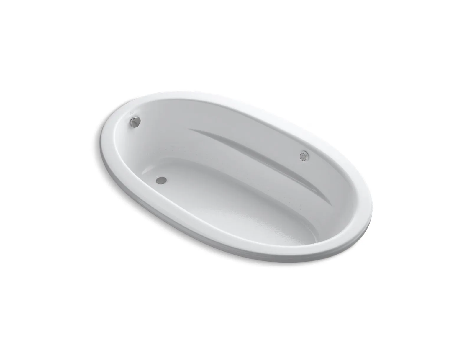 KOHLER K-1164-GHW Sunward 72" x 42" drop-in Heated BubbleMassage air bath with Bask heated surface