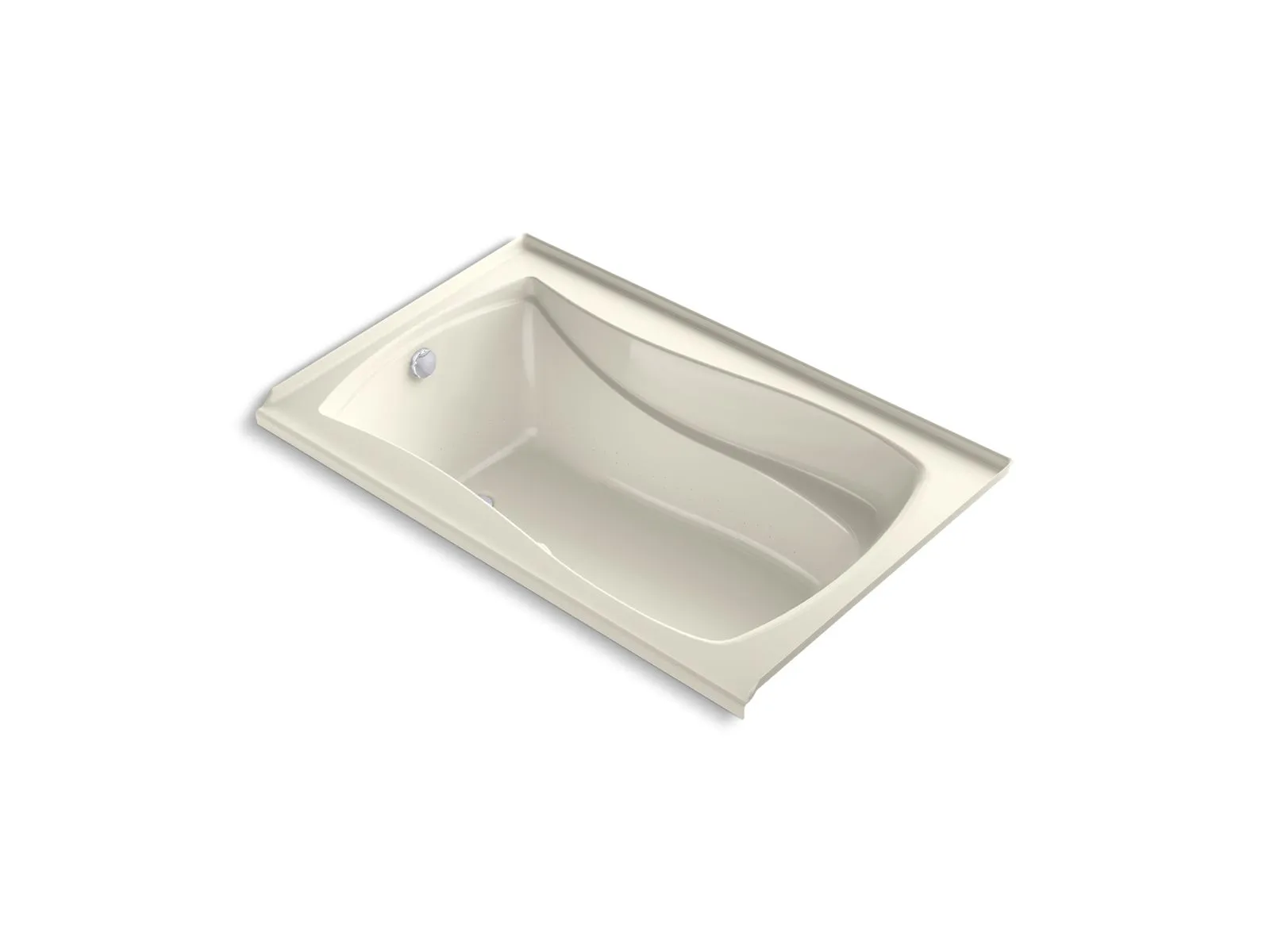 KOHLER K-1239-GHLAW Mariposa 60" x 36" alcove Heated BubbleMassage air bath with Bask heated surface, left drain