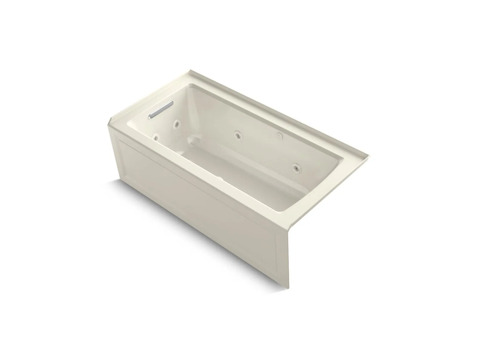 KOHLER K-1947-XGHLA Archer 60" x 30" alcove Heated BubbleMassage air bath and whirlpool, left drain