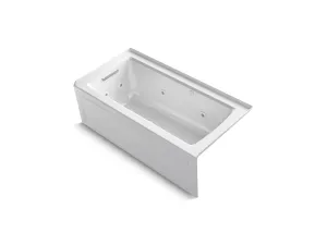 KOHLER K-1947-XGHLA Archer 60" x 30" alcove Heated BubbleMassage air bath and whirlpool, left drain