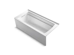 KOHLER K-1949-GHLAW Archer 66" x 32" alcove Heated BubbleMassage air bath with Bask heated surface, left drain