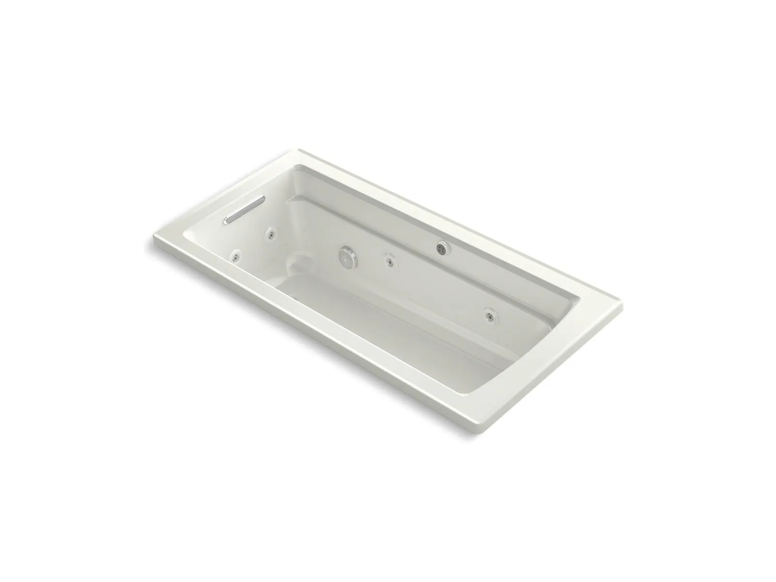 KOHLER K-1949-XHGH Archer 66" x 32" drop-in Heated BubbleMassage air bath with whirlpool