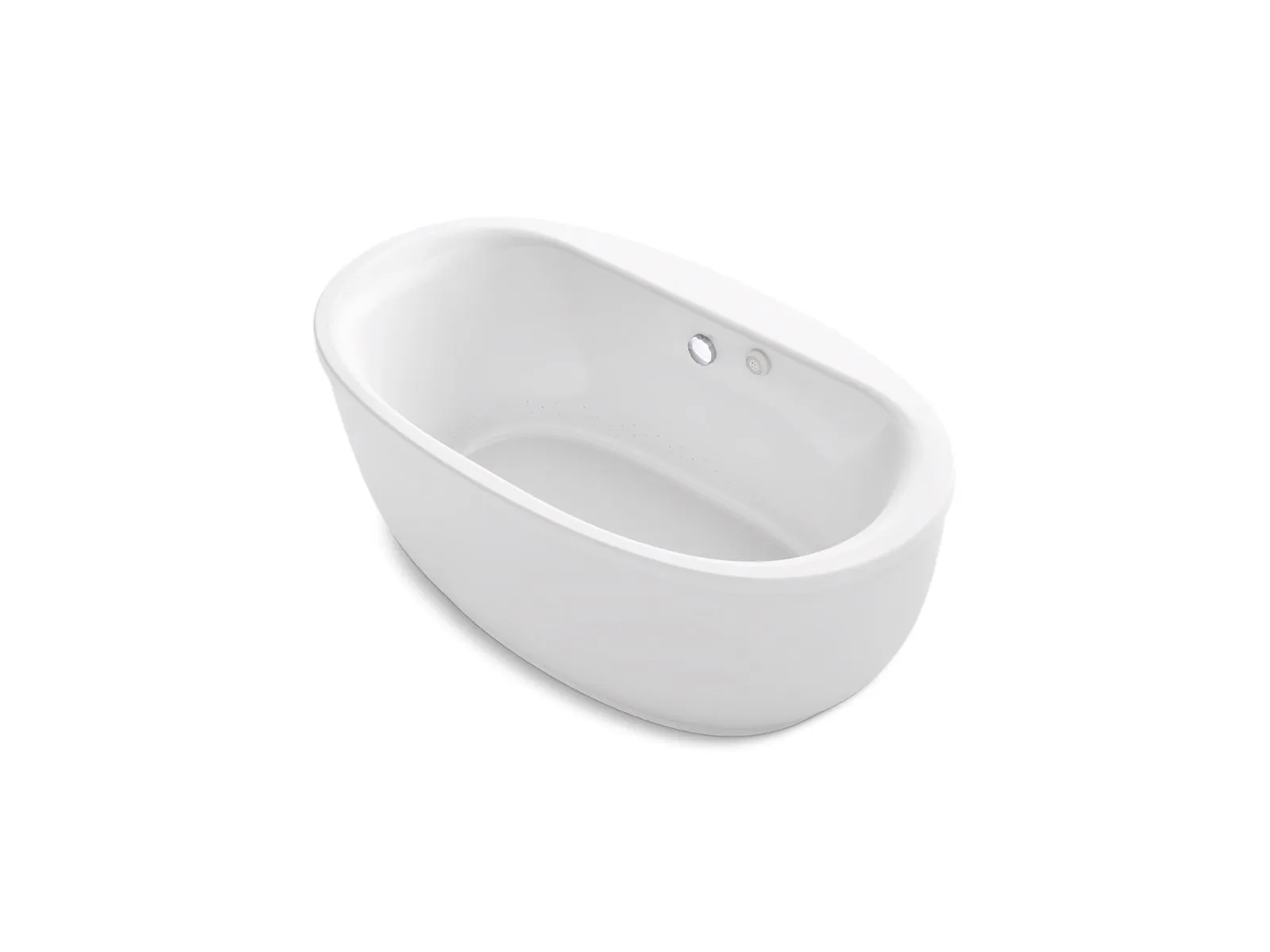 KOHLER K-1967-GHW Sunstruck 65-1/2" x 35-1/2" freestanding Heated BubbleMassage air bath with Bask heated surface and fluted shroud