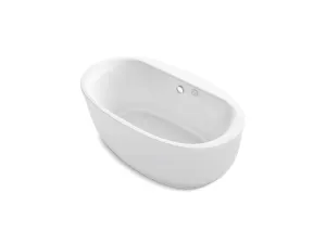 KOHLER K-1967-GHW Sunstruck 65-1/2" x 35-1/2" freestanding Heated BubbleMassage air bath with Bask heated surface and fluted shroud