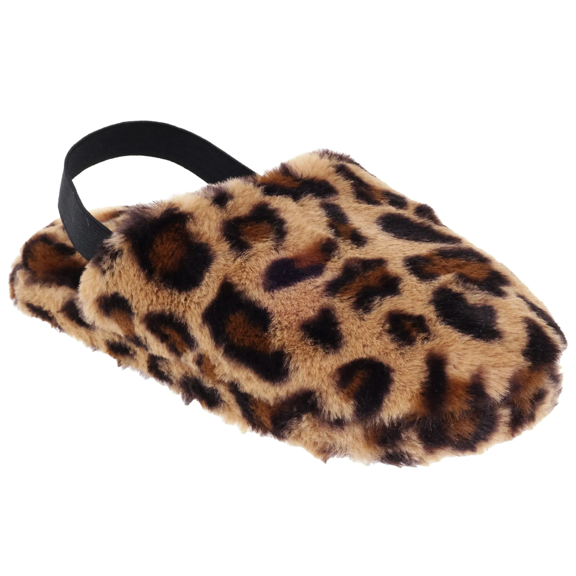 Ladies Cheetah Faux Fur Slide Slipper