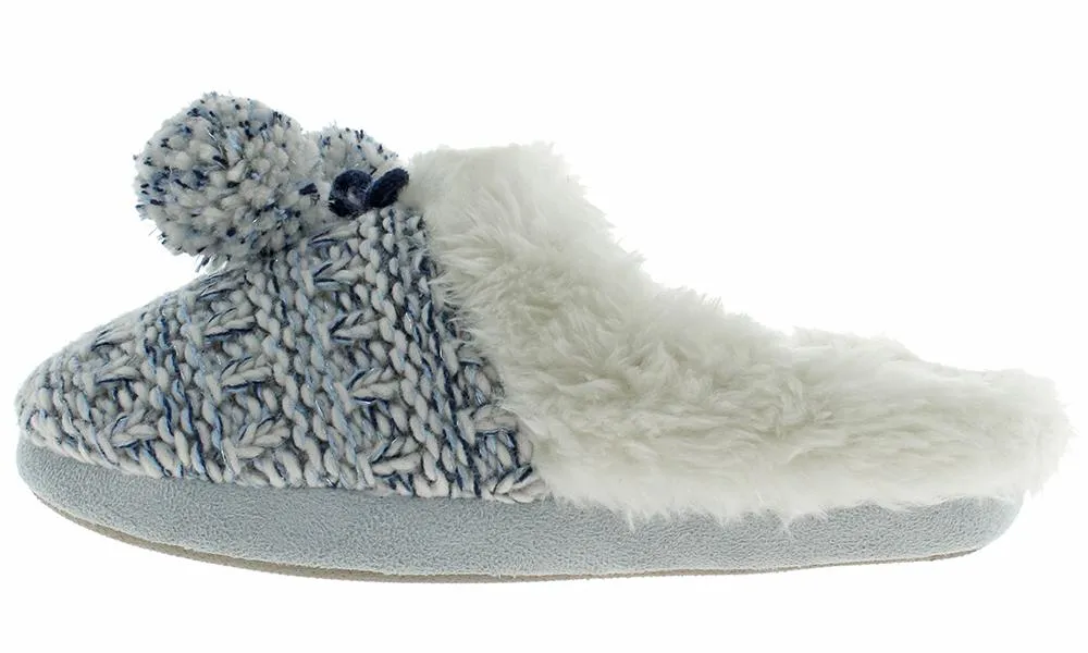 Ladies Knit Scuff Slip-On Slipper