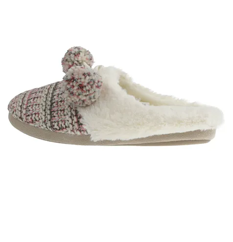 Ladies Knit Scuff Slip-On Slipper