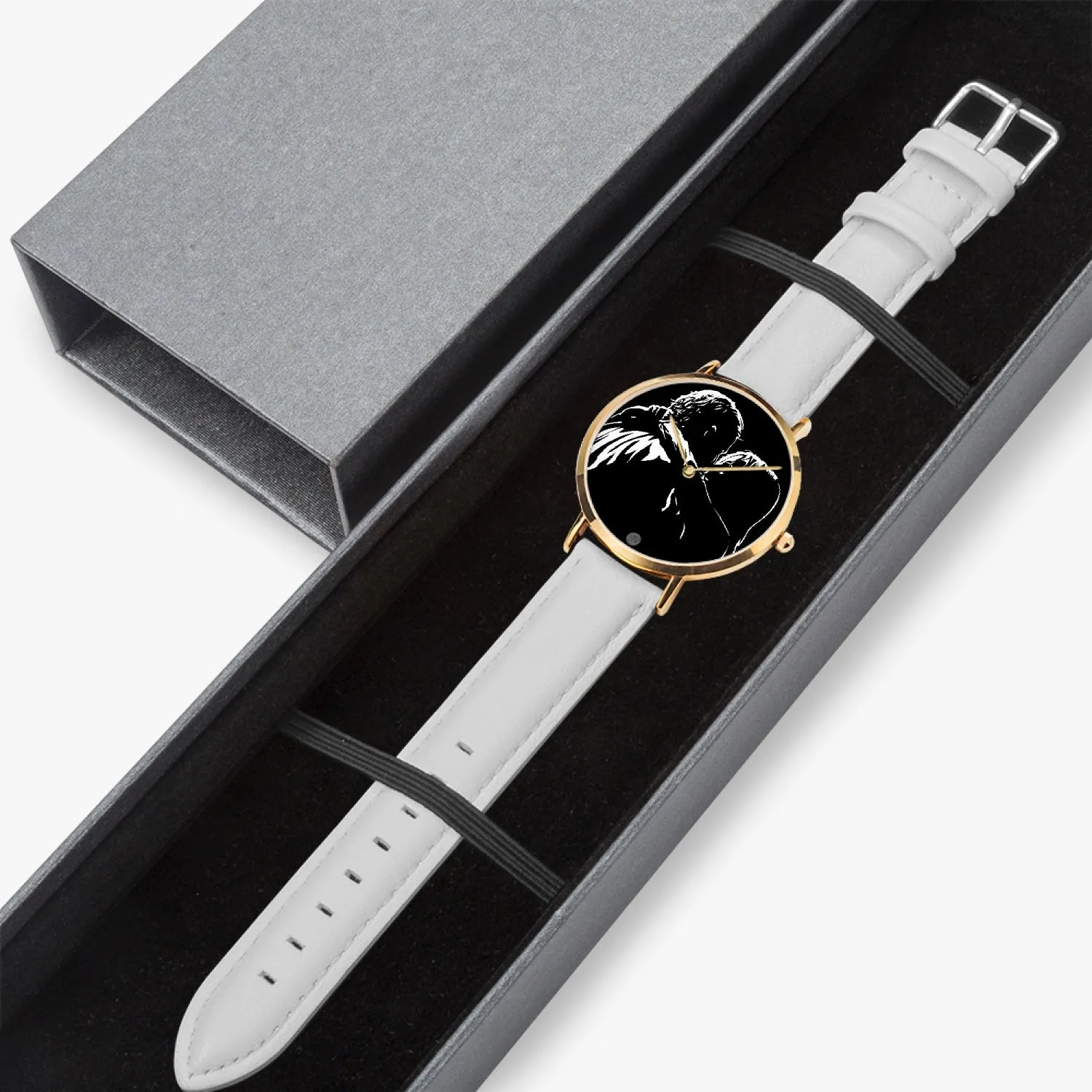 Lady G & Brad 1-27 Hot Selling Ultra-Thin Leather Strap Quartz Watch (Rose Gold)