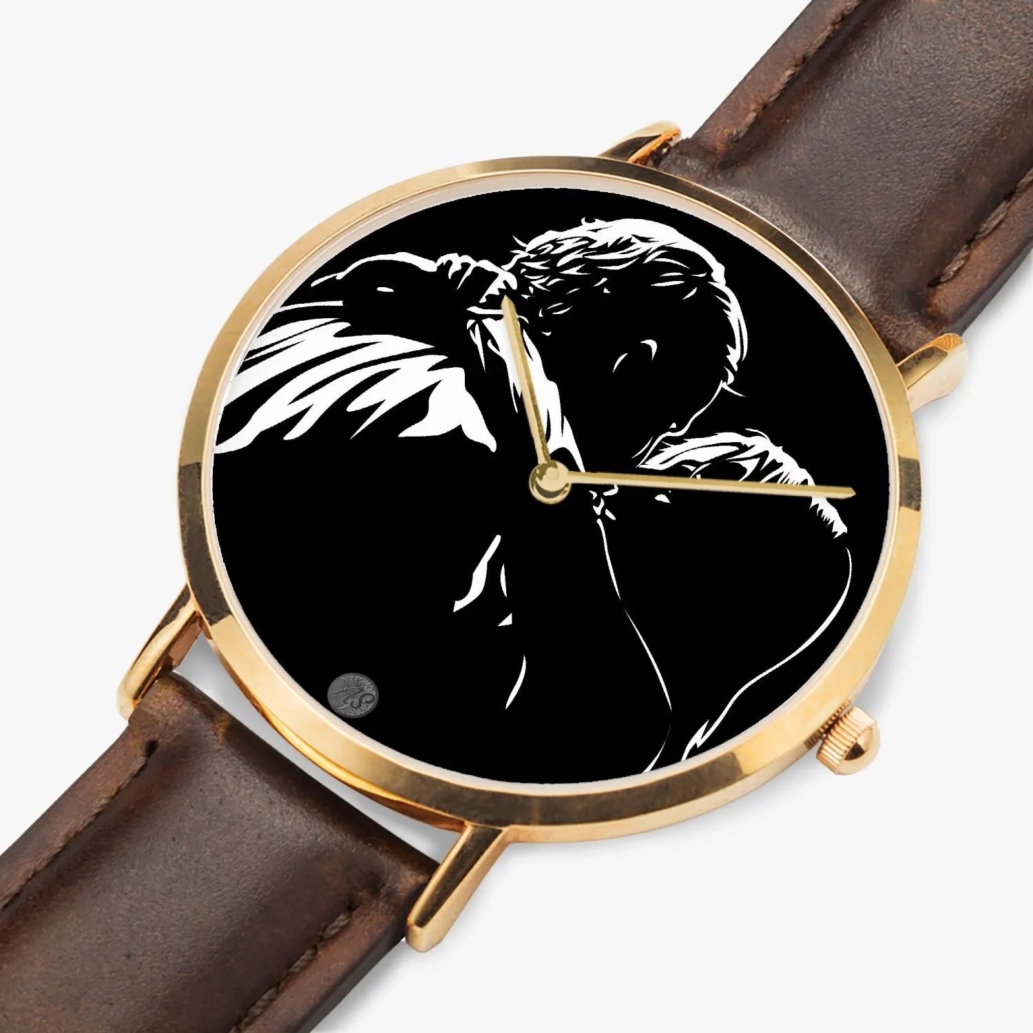 Lady G & Brad 1-27 Hot Selling Ultra-Thin Leather Strap Quartz Watch (Rose Gold)