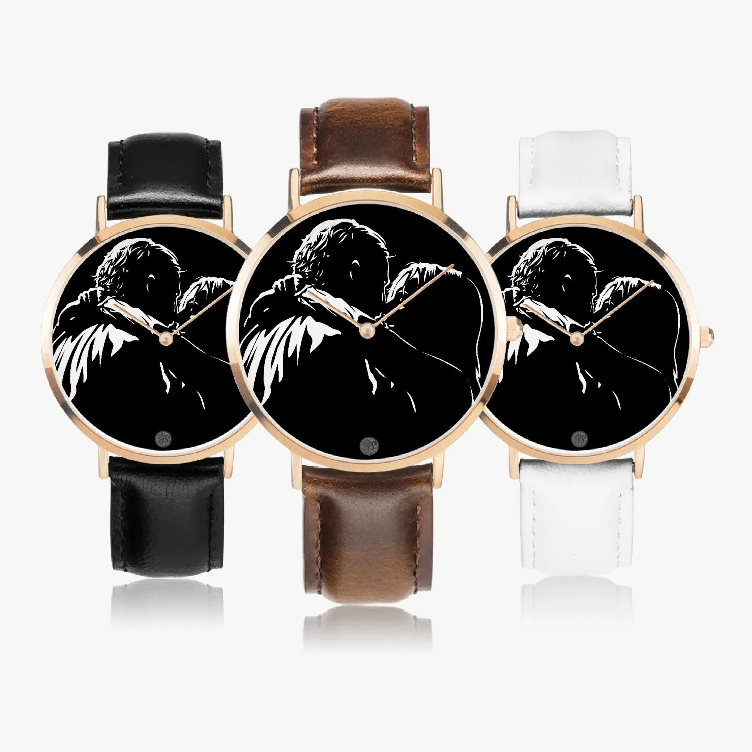 Lady G & Brad 1-27 Hot Selling Ultra-Thin Leather Strap Quartz Watch (Rose Gold)