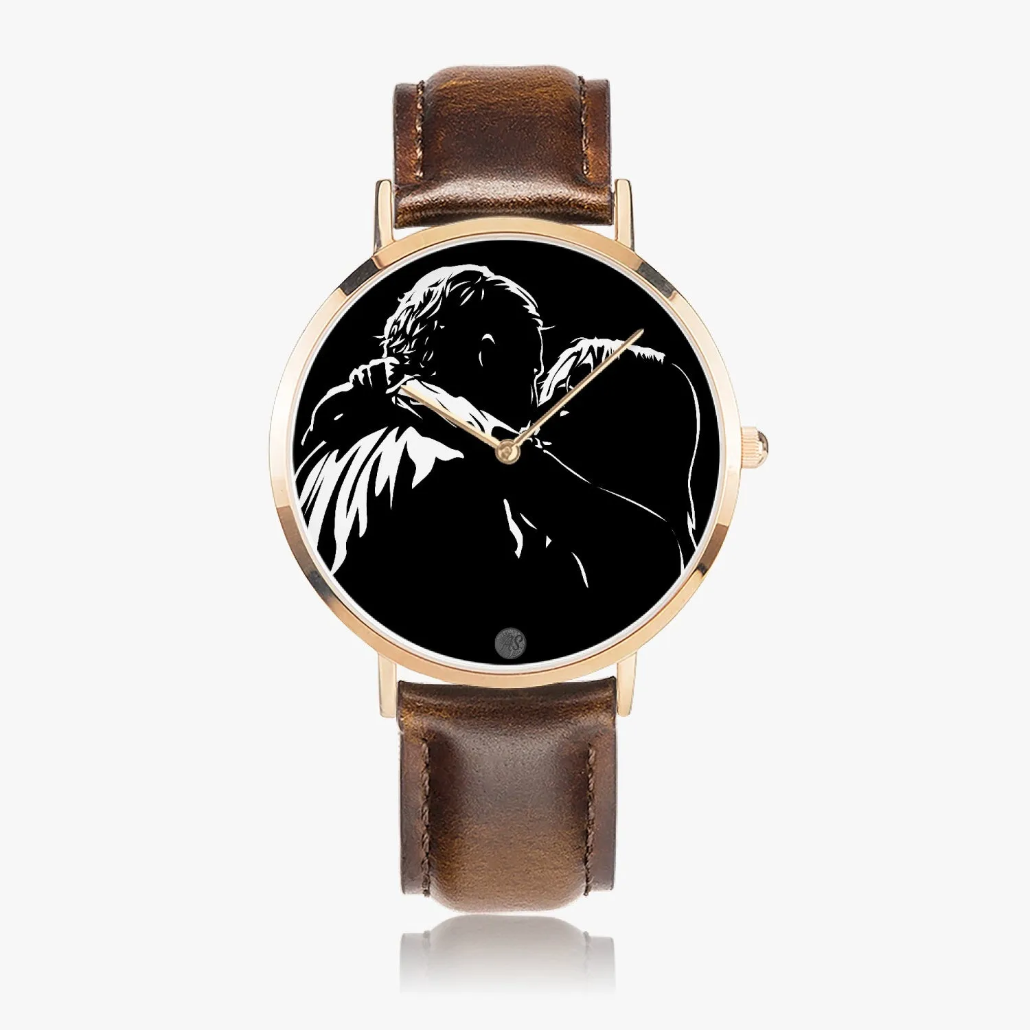 Lady G & Brad 1-27 Hot Selling Ultra-Thin Leather Strap Quartz Watch (Rose Gold)