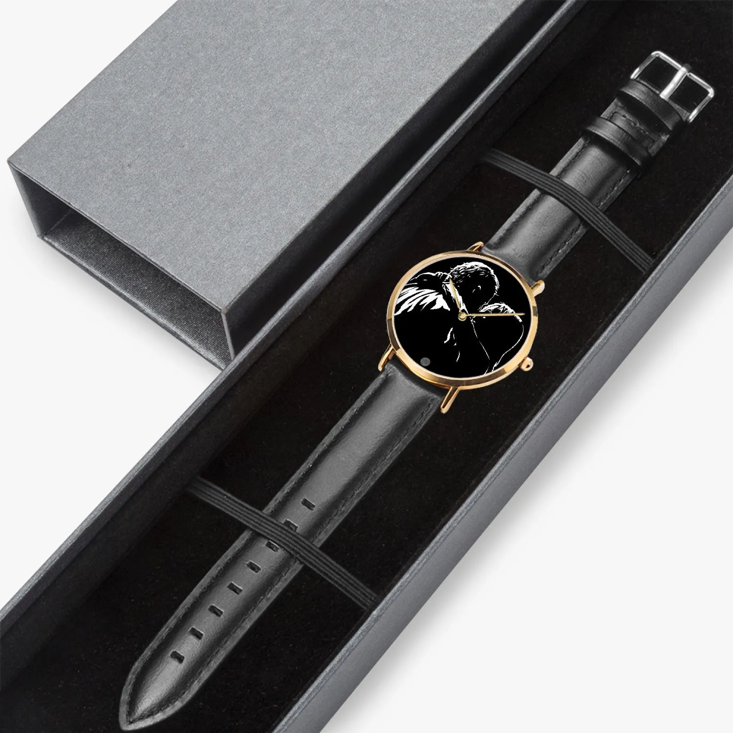 Lady G & Brad 1-27 Hot Selling Ultra-Thin Leather Strap Quartz Watch (Rose Gold)