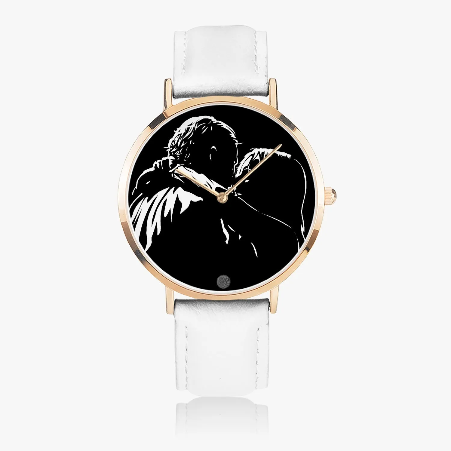 Lady G & Brad 1-27 Hot Selling Ultra-Thin Leather Strap Quartz Watch (Rose Gold)