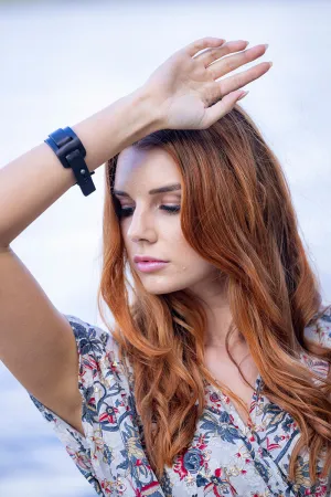 Leather Strap Bracelet- Black - SA401