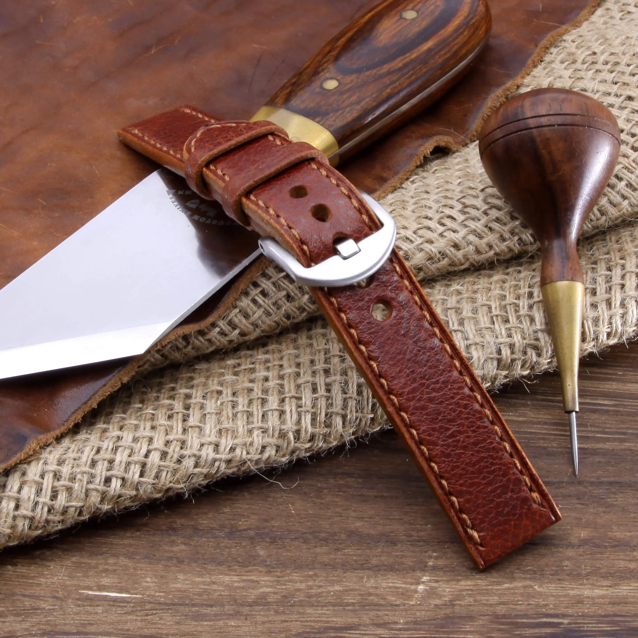 Leather Watch Strap, Maremma 503 | Full Stitch