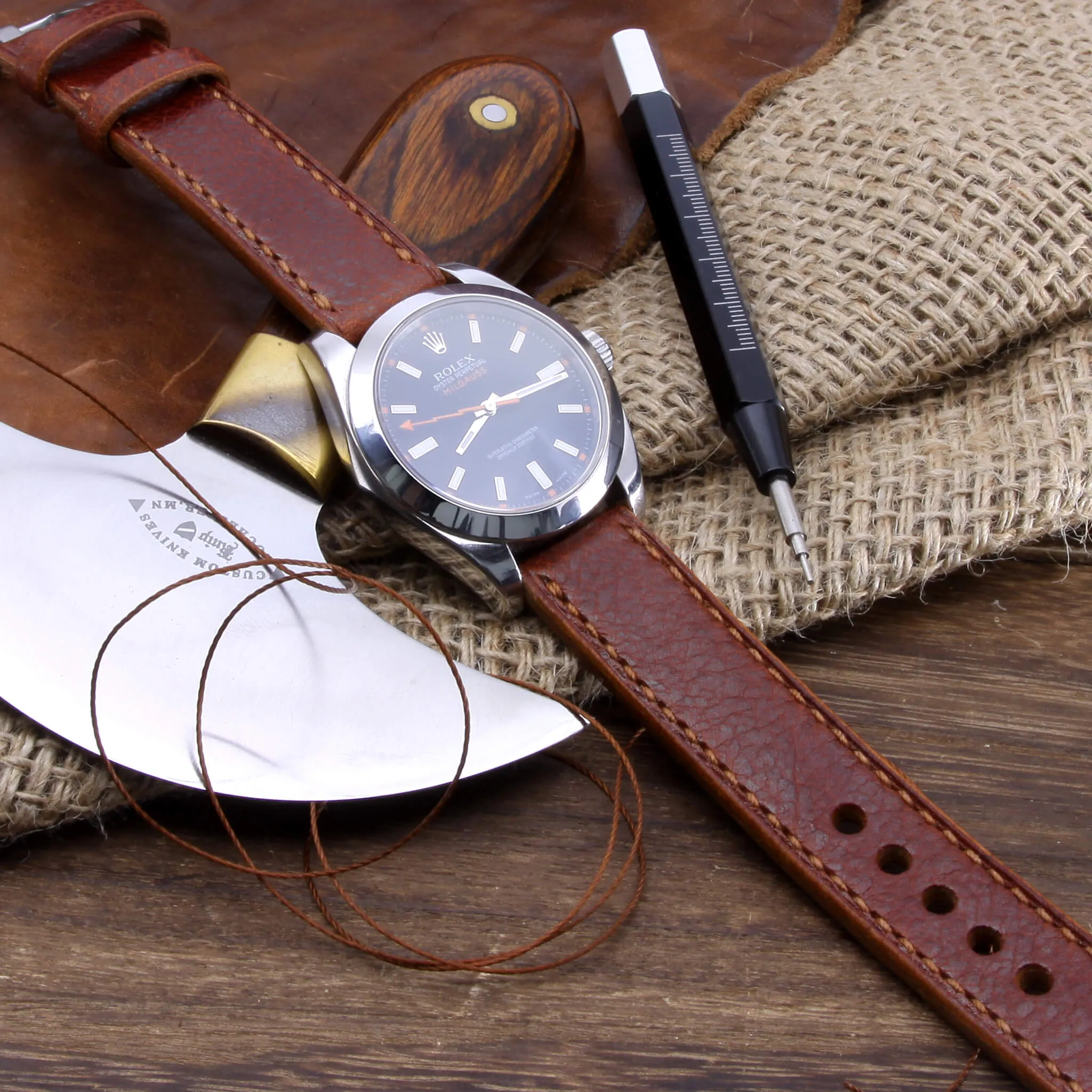 Leather Watch Strap, Maremma 503 | Full Stitch